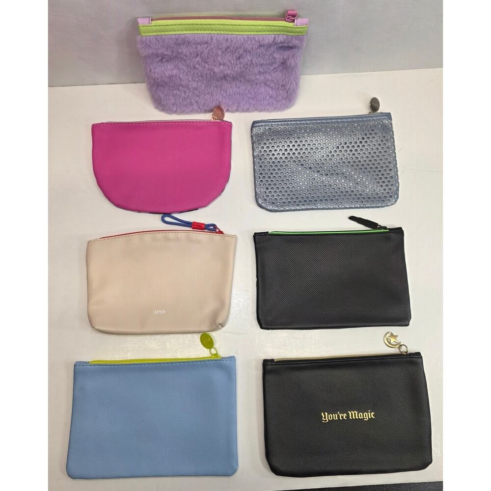 NEW Lot of 7 Ipsy Makeup Cosmetic Glam Bags Travel Zip Pouch Multi-Color Designs - Picture 5 of 8
